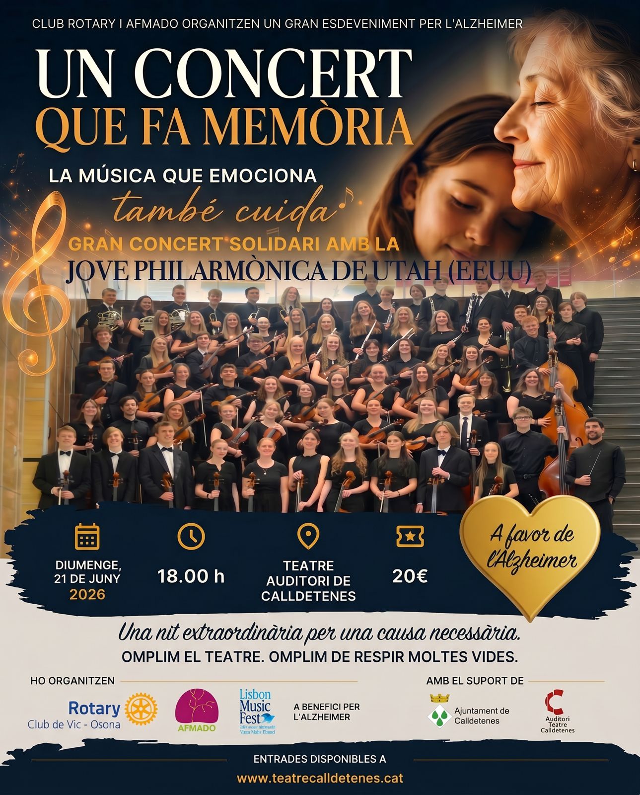 La Jove Filharmònica de Utah (EEUU) oferirà un concert solidari excepcional a Calldetenes per recaptar fons per al’Alzheimer